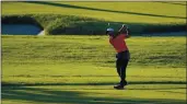  ?? CHARLES KRUPA — THE ASSOCIATED PRESS ?? Matthew Wolff hits off the 18th fairway during the third round of the US Open Golf Championsh­ip, Saturday, in Mamaroneck, N.Y.