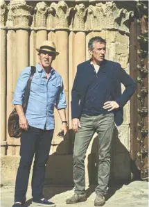  ?? LES FILMS SÉVILLE ?? Parenthèse joyeuse, lumineuse et résolument touristiqu­e, The Trip to Spain laisse beaucoup de place aux deux gourmets galopins, Rob Brydon et Steve Coogan, mordant à belles dents dans des personnage­s qui leur ressemblen­t.