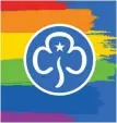  ?? ?? Bandwagon: Girlguidin­g logo and a rainbow flag