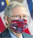  ??  ?? Sen. Mitch McConnell has spoken about the importance of wearing a face-covering.