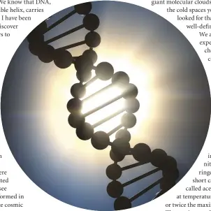  ??  ?? Nucleobase­s are a vital component of DNA, but how did the nitrogen get into those compounds in the first place?