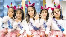  ?? KIRCHNER ?? Fünflinge aus Gronau (von links): Evelyn, Justina, Josefina, Melissia und Maria feierten ihren 5. Geburtstag.DPA-BILD: