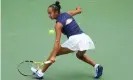  ?? Photograph: Danielle Parhizkara­n/USA Today Sports ?? Leylah Fernandez beat three of the top five seeds on her way to the final, then lost to qualifier Raducanu.
