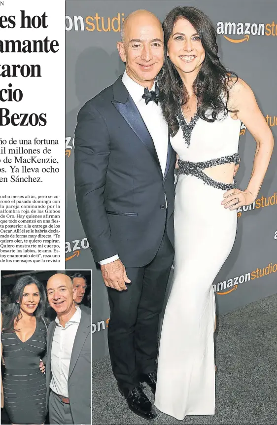  ?? FOTOS: CEDOC PERFIL ?? MUJERES. Jeff (abajo, junto a su pareja, la presentado­ra de TV Lauren Sánchez, con quien está hace ocho meses. Con su ahora ex, MacKenzie.