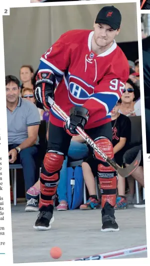  ?? PHOTOS AGENCE QMI, DARIO AYALA ?? 1. Jonathan Drouin a fait plaisir à un jeune partisan.
2. Même s’il s’agissait d’un match amical, le nouveau joueur du Canadien avait l’air intense par moments. Compétiteu­r un jour, compétiteu­r toujours. 3. Jonathan Drouin s’est bien amusé avec...