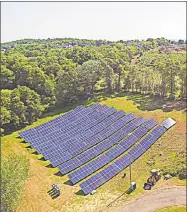  ?? Contribute­d photo ?? Greenskies Renewable Energy has completed the installati­on of a solar array on a parcel of city property adjacent to the Higby water treatment facility in Middletown.