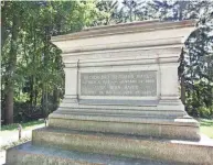  ?? ?? The tomb of President Rutherford B. Hayes is located on his Spiegel Grove estate at the Hayes Presidenti­al Library and Museums.