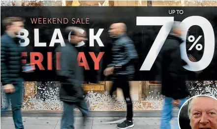  ??  ?? New Zealanders spent $219 million on Black Friday purchases last year. Rod Duke, right, says some people ‘‘absolutely hate being in shops a week before Christmas’’.