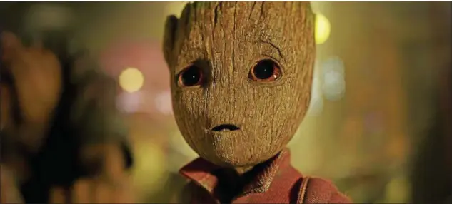  ?? DISNEY ENTERPRISE­S ?? Baby Groot, voiced by Vin Diesel, should be a huge hit when “Guardians of the Galaxy Vol. 2” blasts on to the big screen May 5.