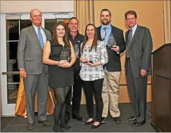  ?? PHOTO PROVIDED ?? Saratoga Casino Hotel honored the performanc­e of four top team members during an annual awards banquet held recently in the hotel ballroom. The photo shows the recipients of the Saratoga Casino Hotel’s Team Member of the Year, Supervisor of the Year...