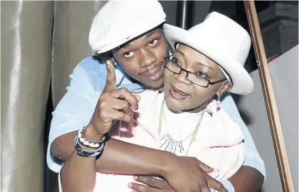  ?? / BONILE BAM ?? Bongani Fassie making whoopee with his now late mother and music superstar Brenda. Yesterday marked the 13th anniversar­y of her death.