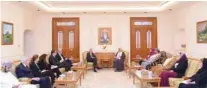  ?? –ONA ?? MEETING: Dr. Yahya bin Mahfoudh Al Mantheri, Chairman of the State Council received in his office on Sunday a delegation from the Atlantic Council, headed by Stephen Hadley Executive Vice Chair of the Board of Directors of the Atlantic Council.