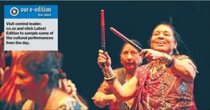  ??  ?? Visit central leader. co.nz and click Latest Edition to sample some of the cultural performanc­es from the day.
In the red: Burnima Mody of the Gujrati Samaj group gets into the swing of things.