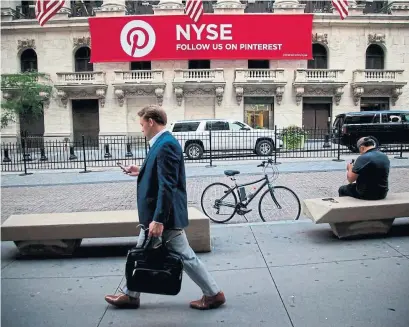  ?? MICHAEL NAGLE BLOOMBERG FILE PHOTO ?? Pinterest is among the companies with highly anticipate­d initial public offerings planned for 2019.