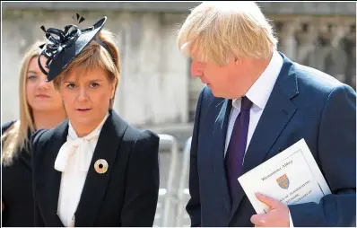  ??  ?? PRIORITIES: Nicola Sturgeon is focused only on Indyref 2 – and it is Boris Johnson who is delivering for Scots