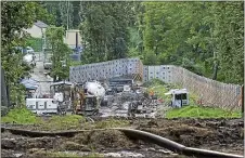  ?? MEDIANEWS GROUP FILE PHOTO ?? In this file photo, another bentonite spill at the Mariner East 2pipeline project in Middletown muddied the waters of Chester Creek behind the Tunbridge apartments last July. The pipeline work in this area has been plagued by leaks, runoffs and other problems.