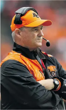  ?? DARRYL DYCK/THE CANADIAN PRESS FILES ?? Former B.C. Lions head coach Jeff Tedford was not made available to the press Wednesday as the club announced his resignatio­n.