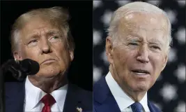  ?? FILE — THE ASSOCIATED PRESS ?? Former President Donald Trump, left, and President Joe Biden, right.