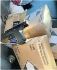  ?? Picture: Supplied ?? Boxes of bullets recovered by police, who believe they were part of the consignmen­t looted in Mobeni.