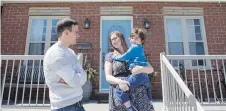  ??  ?? Sarah Blakely, husband Curtis and son outside their Toronto home.