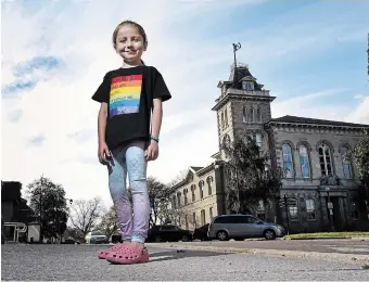  ?? JOHN RENNISON THE HAMILTON SPECTATOR FILE PHOTO ?? Ryder Mandryk wants to see a rainbow crosswalk painted in downtown Simcoe in a show of support for LGBTQ residents. County councillor­s want to look into a cheaper version.