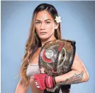  ?? LUCAS NOONAN/BELLATOR ?? Bellator flyweight champion Ilima-Lei Macfarlane is learning to handle the spotlight.