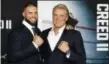  ?? ANDY KROPA — ASSOCIATED PRESS ?? Florian Munteanu, left, and Dolph Lundgren attend the world premiere of “Creed II” at the AMC Loews Lincoln Square in New York on Nov. 14.