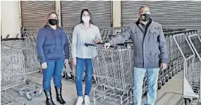  ?? ?? Pictured at Makro’s temporary warehouse in Willowton are Sadia Mahomed, risk manager; Reena Pather, general merchandis­e manager; and Makro’s general sales manager, Strini Naidoo.