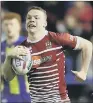  ??  ?? LIAM MARSHALL: Scored four of Wigan’s seven tries in only his second senior appearance.