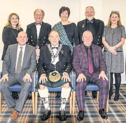  ??  ?? Well versed Special guests included four former past-presidents of Whifflet Burns Club in Coatbridge