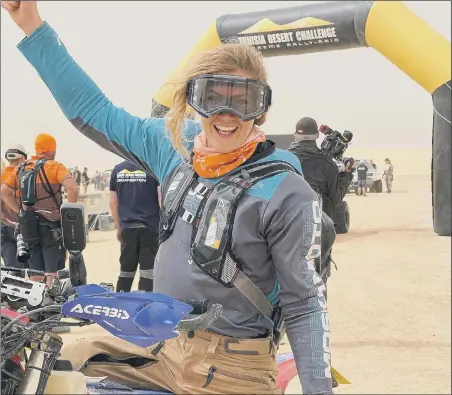  ?? ?? GRUELLING Vanessa Ruck – The Girl on a Bike – finished the Tunisia Desert Challenge.