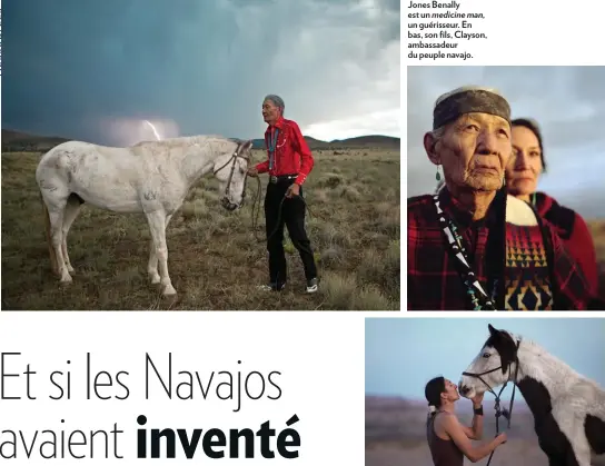  ??  ?? Jones Benally est un medicine man, un guérisseur. En bas, son fils, Clayson, ambassadeu­r du peuple navajo.