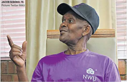  ?? Picture: Twitter NWU ?? JACOB SEBOKO, 79.