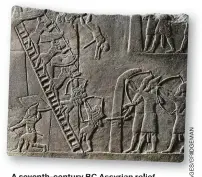  ??  ?? A seventh- century BC Assyrian relief shows soldiers storming an Egyptian city, as the power of Egypt’s once mighty pharaohs waned