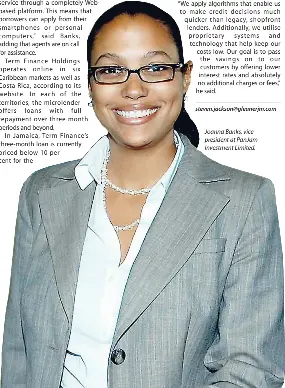  ??  ?? Joanna Banks, vicepresid­ent at PanJam Investment Limited.