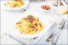  ?? Pastene ?? Pastene Spaghetti Carbonara: Spaghetti, America’s favorite pasta shape, is enjoyed with a light cream sauce.