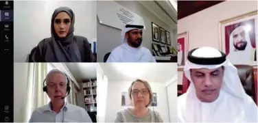  ??  ?? ↑
Top officials of Dubai Customs and Finnish Customs during a virtual meeting.