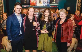  ?? Photo / She Shears ?? director Jack Nicol with (from left) star Emily Welch and Rural Women New Zealand marketing, communicat­ions and events assistant Catherine Stabb and national chair Penny Mudford at the movie premier at Masterton’s regent Theatre.