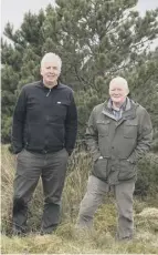  ??  ?? 0 Crofters have planted an estimated 10 millions trees, including at Tolsta in Lewis (top). Calum Macdonald and Duncan Mackay at the Sandwick plantation 25 years ago and today.