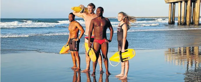  ?? Picture: Jackie Clausen ?? From left, lifeguards Sihle Xaba, Julian Taylor, Sanele Nxumalo and Nipper Tatum Botha