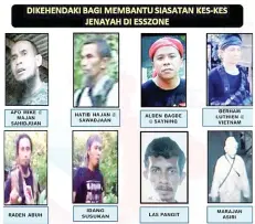  ??  ?? Among the 16 persons on ESSCom most wanted list