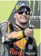  ?? Picture: REUTERS/DAVID W CERNY ?? CELEBRATIO­NS: Red Bull KTM Factory Racing's Brad Binder celebrates winning the MotoGP Czech Republic at Masaryk Circuit, Brno, Czech Republic on August 9, 2020.