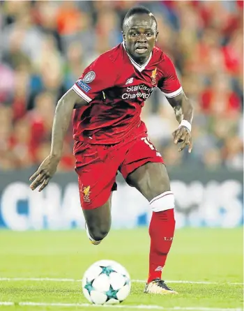  ?? Picture: GETTY IMAGES/NICK POTTS ?? KEY PLAYER: Liverpool’s Sadio Mane in action during the Uefa Champions League playoff, second leg match at Anfield. Liverpool are preparing to face Sevilla in the Champions League next month