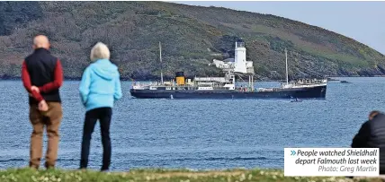  ?? ?? »People watched Shieldhall depart Falmouth last week Photo: Greg Martin
