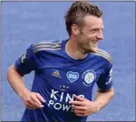  ??  ?? TON UP: Jamie Vardy celebrates scoring for Leicester against Crystal Palace yesterday