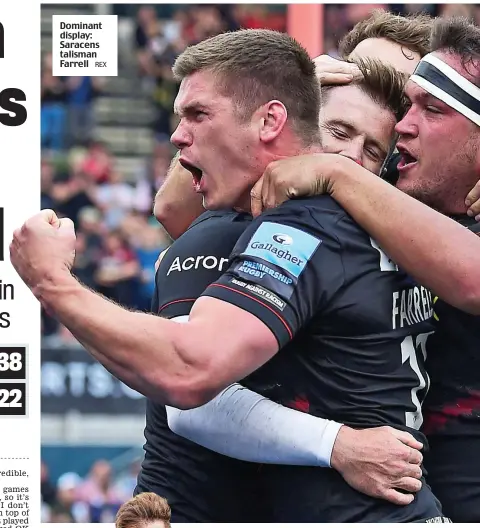  ?? REX ?? Dominant display: Saracens talisman Farrell