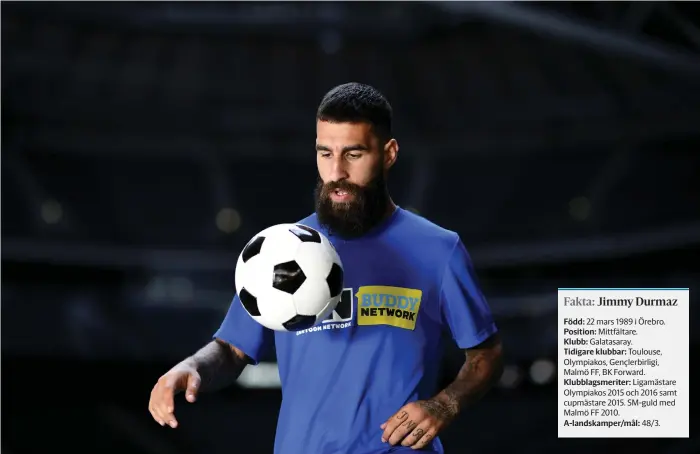  ?? Bild: Pontus Lundahl ?? Fotbollssp­elaren Jimmy Durmaz engagerar sig mot mobbning.