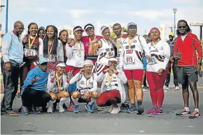  ?? Picture: MARK ANDREWS ?? READY TO RUN: Real Gijimas athletes pictured at the 68km Legends Marathon.