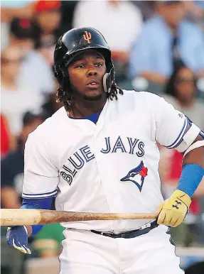 ?? CHRISTIAN PETERSEN/GETTY IMAGES ?? One intriguing off-season discussion for the Toronto Blue Jays centres around third baseman Vladimir Guerrero Jr. and his effect on the roster.