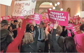  ?? ENQUIRER JACKIE BORCHARDT/CINCINNATI ?? Ohioans protested over the bill to ban nearly all abortions in 2019. The issue could be on the ballot as soon as this November.